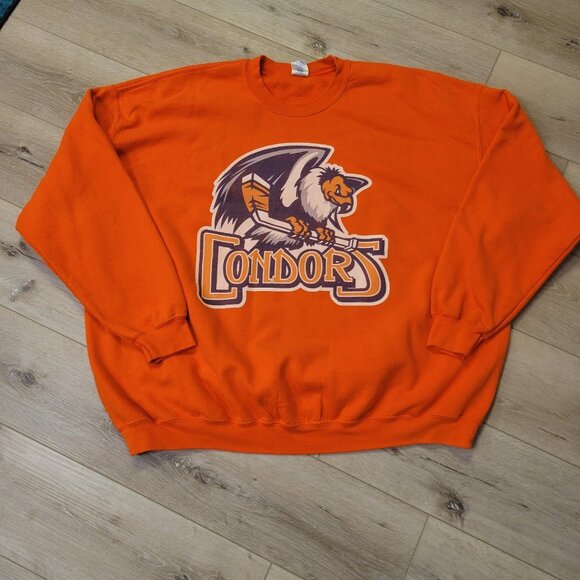Mens Bakersfield Condors Orange Long Sleeve Sweatshirt Sz 5XL - Picture 1 of 4